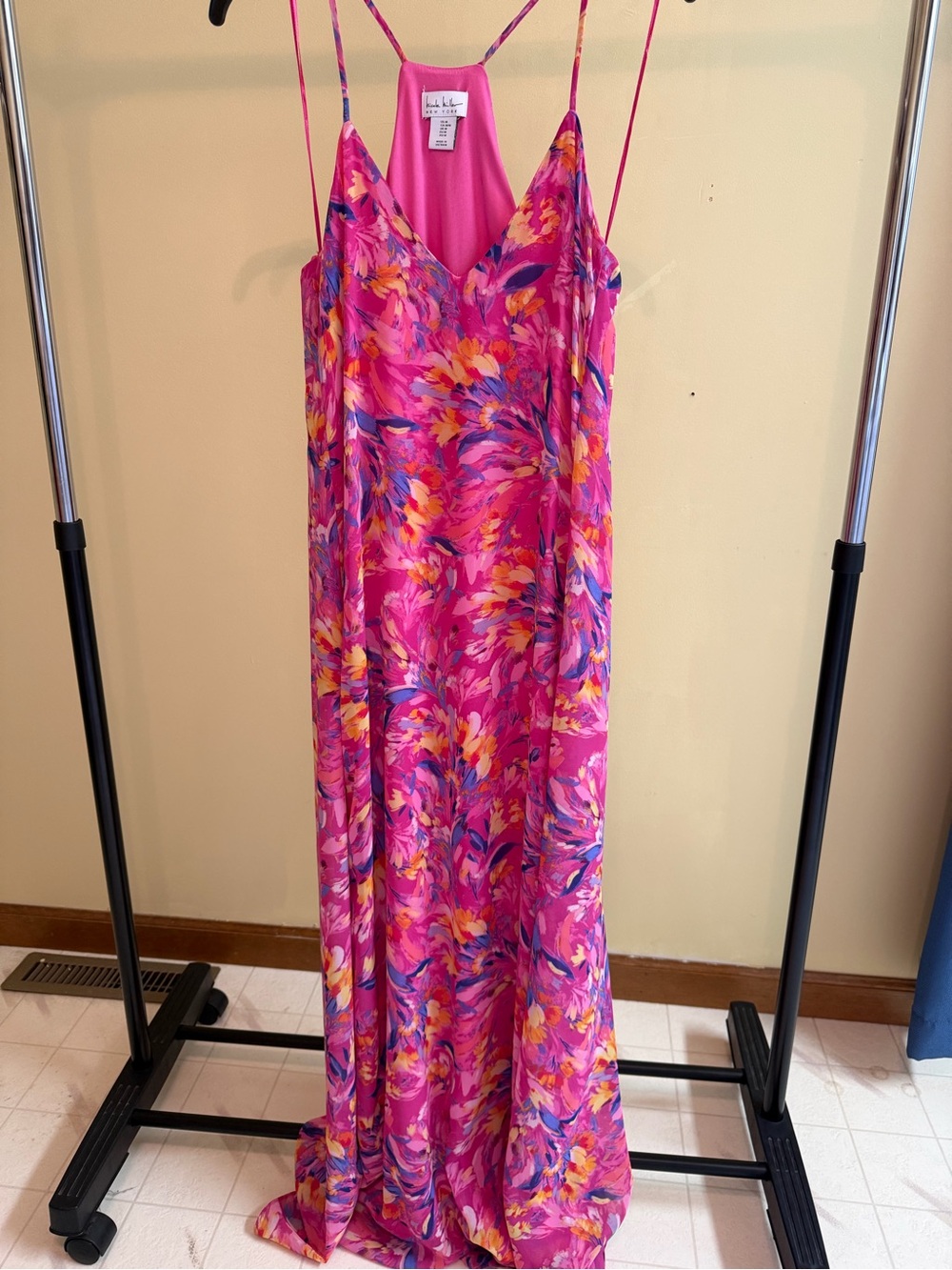Nicole Miller Pink Floral Maxi Dress